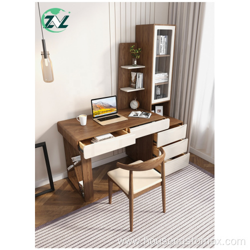 Multifunctional Storage Desk Wooden Home Office Wood Desk